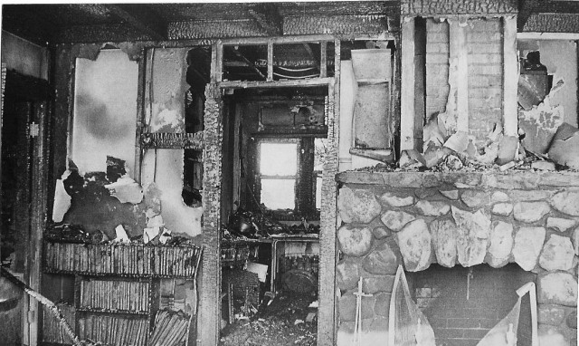 From the Archives: Nicol Fire on Bayside Ave. (now Brightman Way).  From the Westerly Sun 3/26/73.  Caption: &quot;The interior of the A. Norman Nicol home was gutted in the fire that took the lives of three childred last night, but most of the outside shell remained when the flames were put out.  The upper photo shows the living room of the home where the two survivors were watching television when the flames were discovered. &quot;